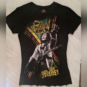 Vintage Bob Marley Zion Rootswear  Black Graphic Rasta Band T-Shirt - XS